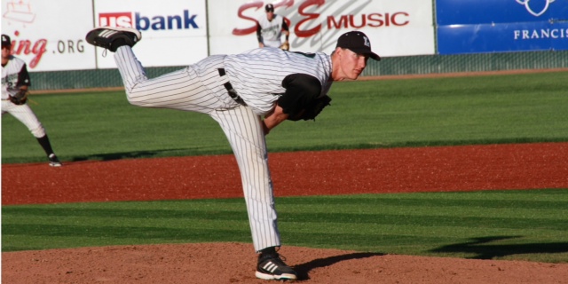 Brian Keller pitches Wednesday night at Copeland Park.