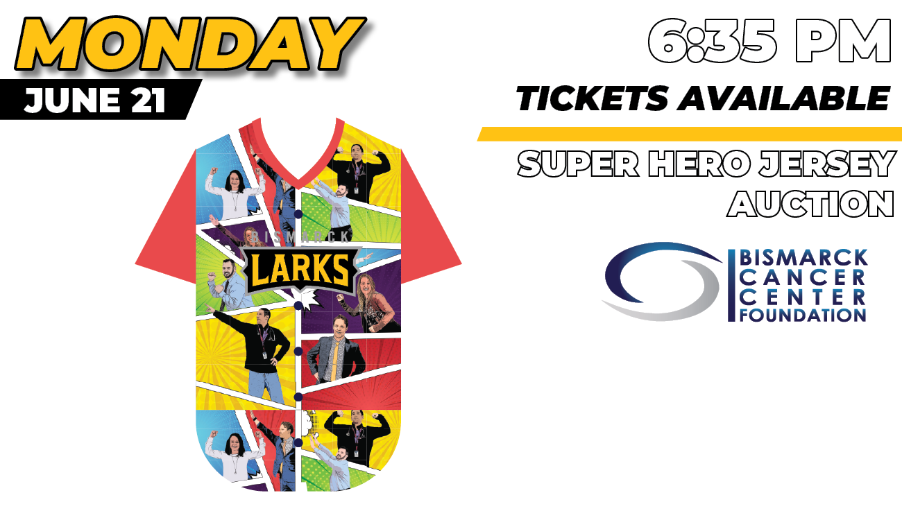 bismarck larks tickets, pink out the park, jersey auction, larks tickets, single game tickets