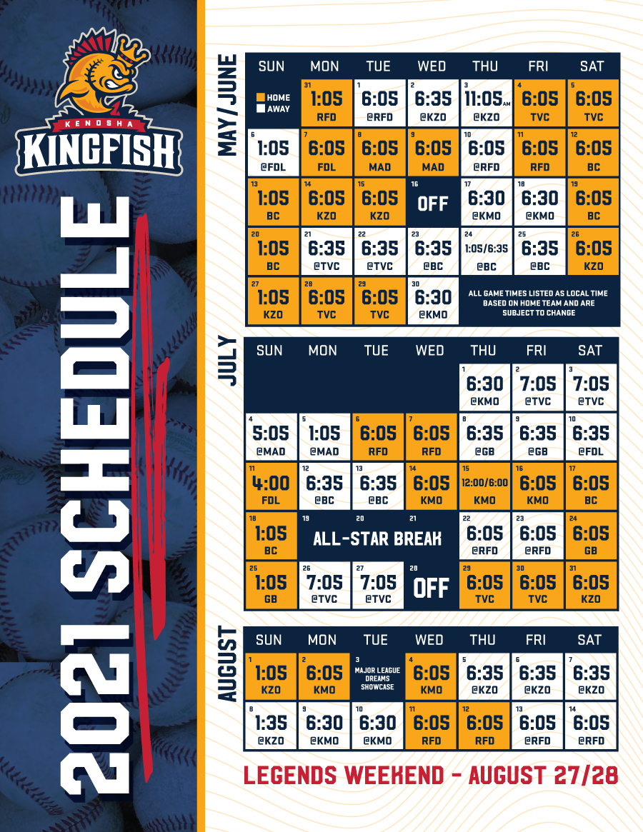 Kenosha Kingfish Schedule 2022 2021 Schedule Released! - Kenosha Kingfish : Kenosha Kingfish