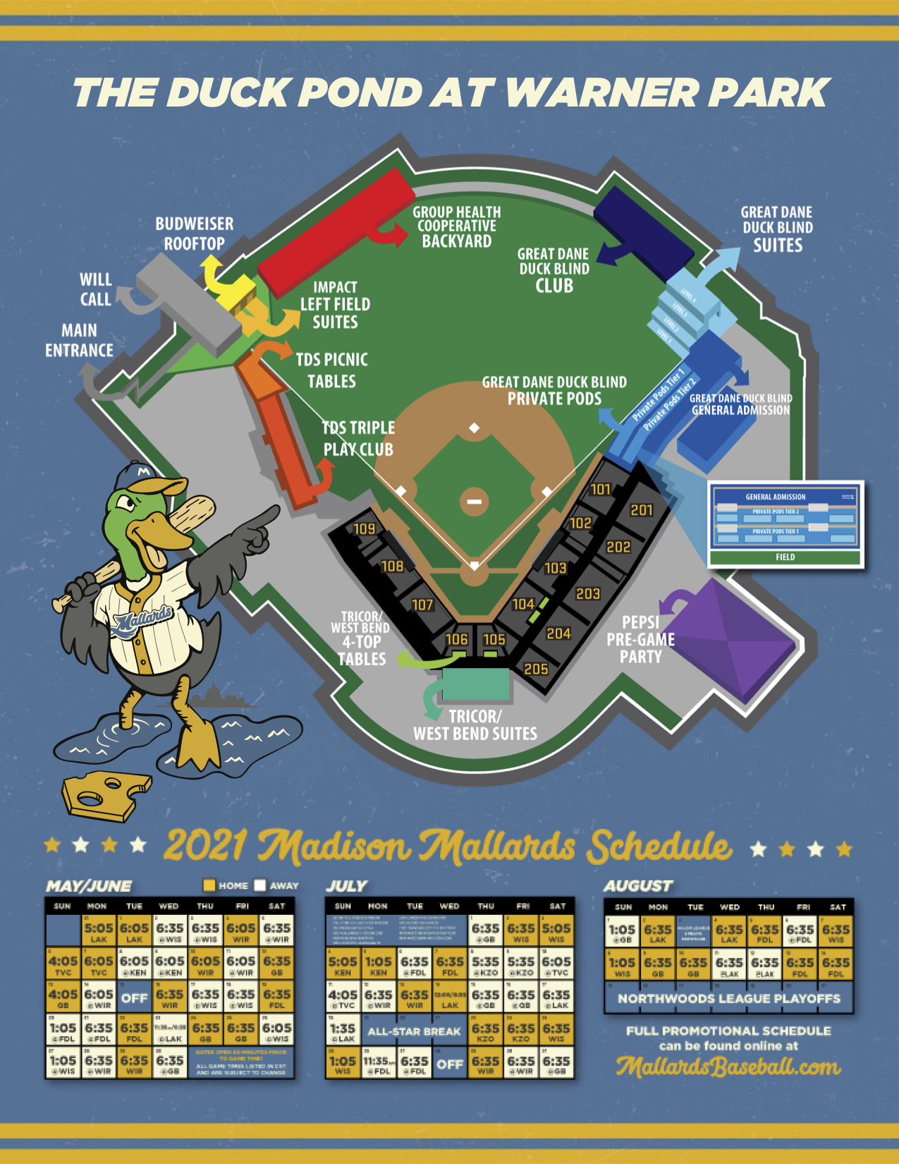 Madison Mallards Schedule 2022 2021 Ticket Information - Madison Mallards : Madison Mallards