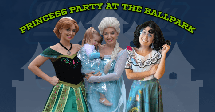 Princesses for a ballpark party. 