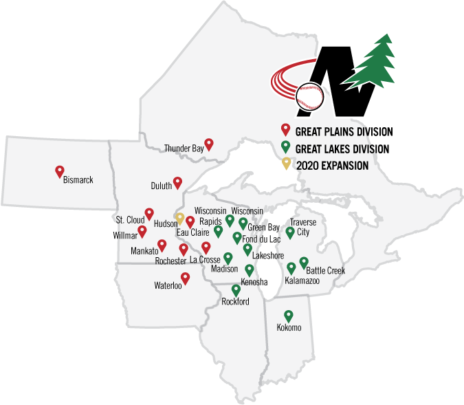 map northwoods league locations nwl